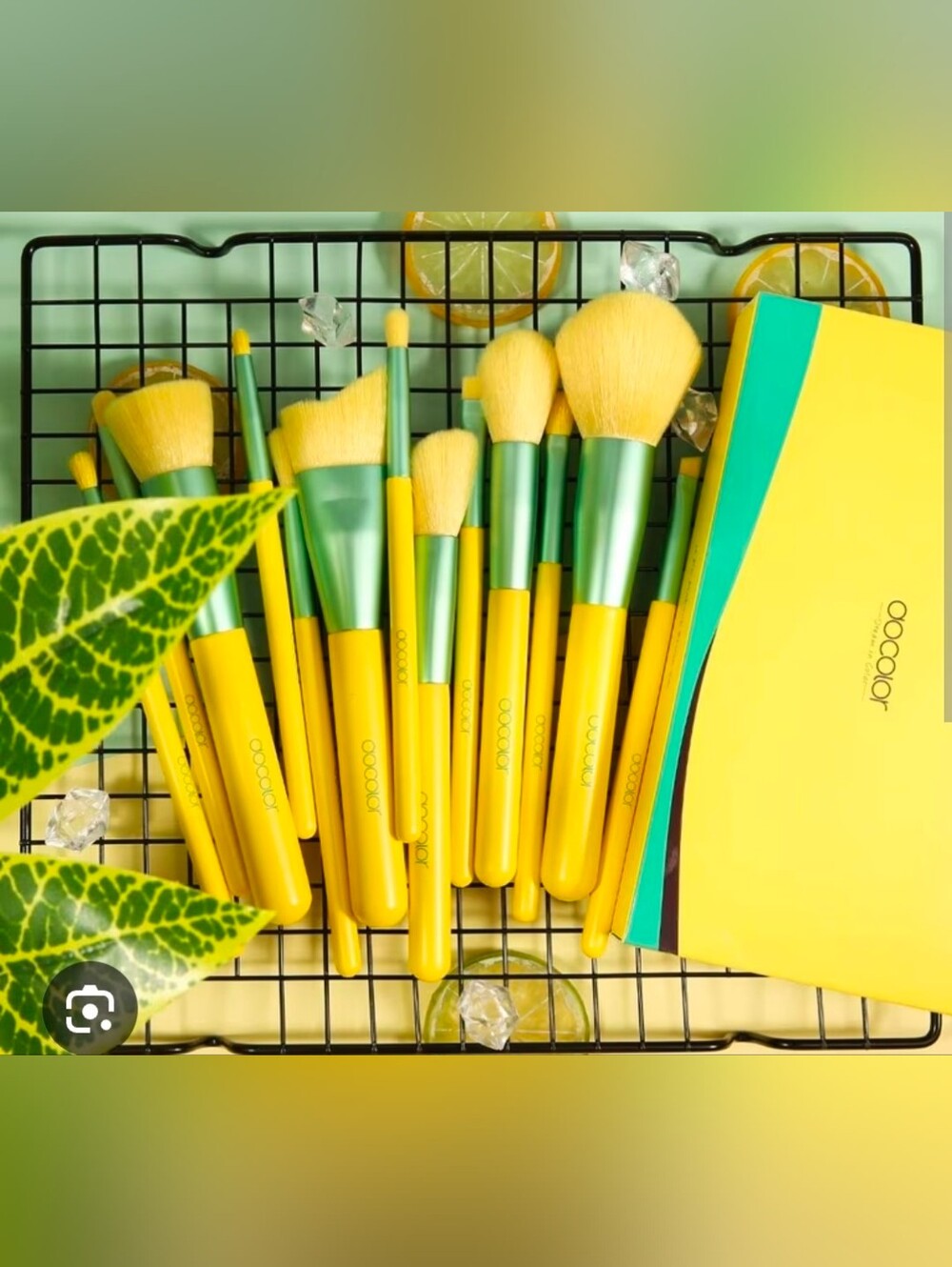 Yellow & Green Makeup Brush Set